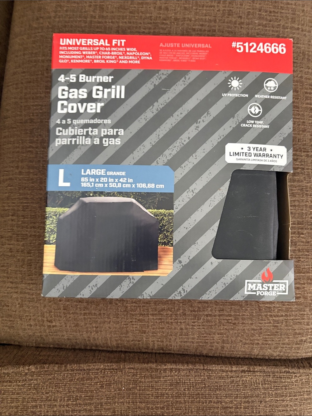 Master Forge 4-5 Burner Gas Grill Cover - Black